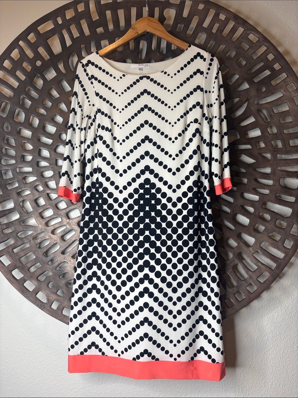 👗 Wedding Guest Work Midi Dress Medium Studio One New York Stretch Lined 👗